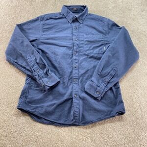 Eddie Bauer Button Down Shirt Mens Medium Blue Classic Fit Cotton Long Sleeve